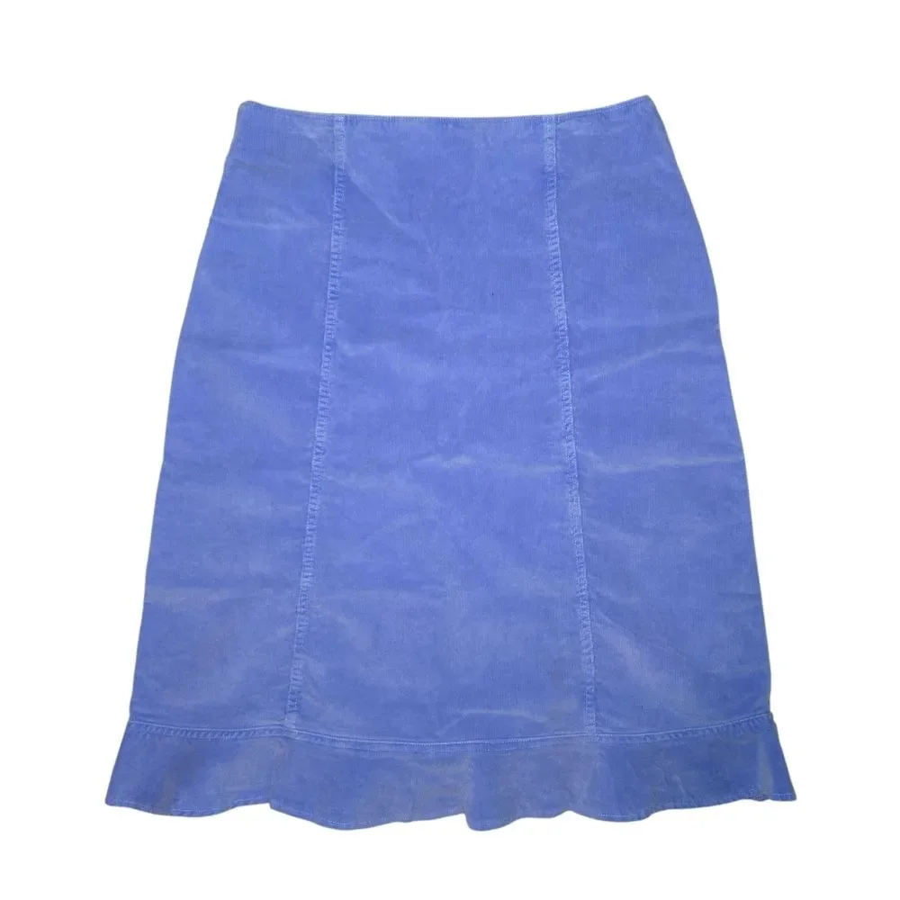 Fresh Produce Nwt Peri Blue Micro Corduroy A-line Skirt Size Medium E613
